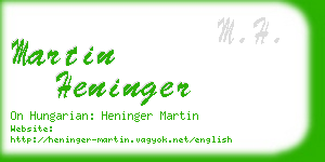 martin heninger business card